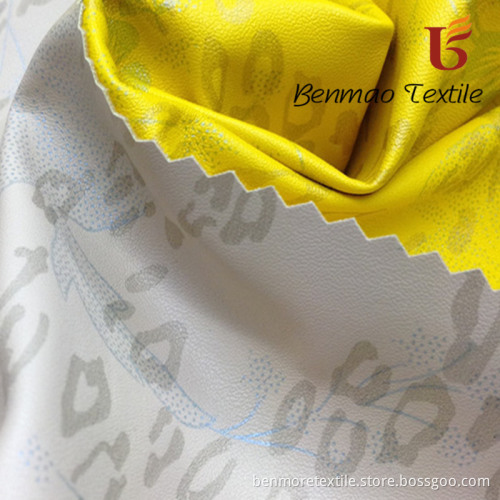 Printed Artificial Leather/ Printed PU Imitation Leather/ Printing Elastic Leather Fabric for Garment